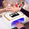 120W LED UV Nail Lamp with 3 Timer Setting Auto Sensor Rechargeable LED Gel Nail Dryer for Fingernail and Toenail Fast Polish Curing for Salon Home Pr