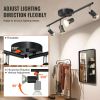 VEVOR 4-Light LED Track Lighting Kit, Ceiling Spot Light with Rotatable Light Arms and Heads, 24.8" Track Lighting Fixture