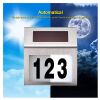 Solar Power LED Light Sign House Street Door Address Plaque Number Plate Lamp