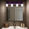 Modern Wall Bathroom Vanity Light Fixture 4 Light Oil Rubbed Bronze Metal with Clear Glass Shade