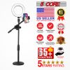 6'' Ring Light Overhead Phone Mount LED Circle Lights 360¬∞ Adjustable Shooting Arm Dimmable for Video Recording, Live Streaming, YouTube, Makeup