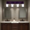 Modern Wall Bathroom Vanity Light Fixture 4 Light Oil Rubbed Bronze Metal with Clear Glass Shade