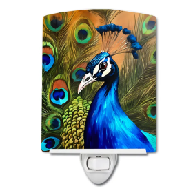 Peacock Ceramic Night Light (Color: Peacock-198453053862)