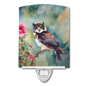 Spectacled Ceramic Night Light (Color: Spectacled Owl-198453054005)