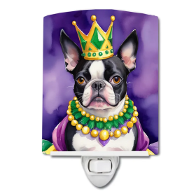 Boston Ceramic Night Light (Color: Boston Terrier King of Mardi Gras-198453428455)