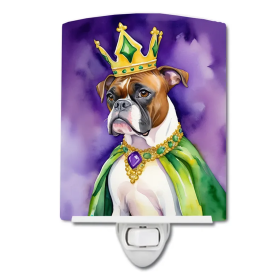 Boxer Ceramic Night Light (Color: Boxer King of Mardi Gras-198453428516)