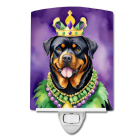 Rottweiler Ceramic Night Light (Color: Rottweiler King of Mardi Gras-198453012487)