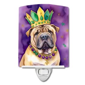 Shar Ceramic Night Light (Color: Shar Pei King of Mardi Gras-198453012609)