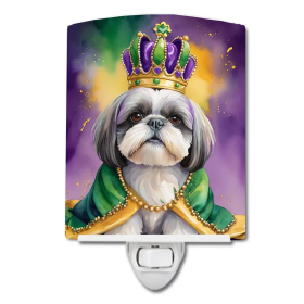 Shih Ceramic Night Light (Color: Shih Tzu King of Mardi Gras-198453012654)