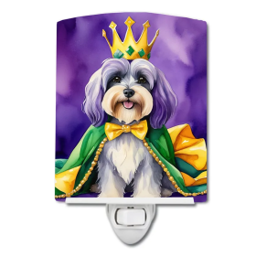 Tibetan Ceramic Night Light (Color: Tibetan Terrier King of Mardi Gras-198453012722)