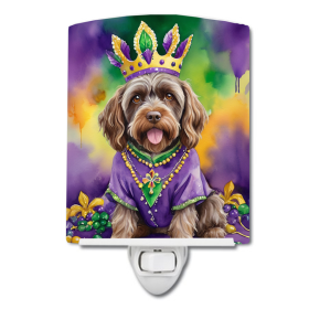 Wirehaired Ceramic Night Light (Color: Wirehaired Pointing Griffon King of Mardi Gras-198453012852)