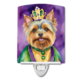 Yorkshire Ceramic Night Light (Color: Yorkshire Terrier King of Mardi Gras-198453012883)