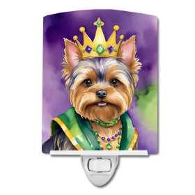 Yorkshire Ceramic Night Light (Color: Yorkshire Terrier King of Mardi Gras-198453012890)