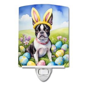 Boston Ceramic Night Light (Color: Boston Terrier Easter Egg Hunt-198453419729)