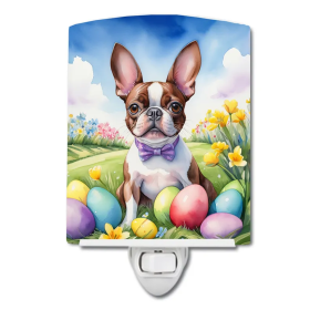 Boston Ceramic Night Light (Color: Boston Terrier Easter Egg Hunt-198453419743)