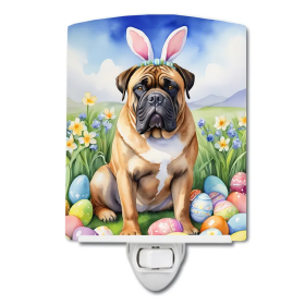 Bullmastiff Ceramic Night Light (Color: Bullmastiff Easter Egg Hunt-198453419798)