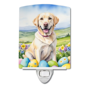 Yellow Ceramic Night Light (Color: Yellow Labrador Retriever Easter Egg Hunt-198453421005)