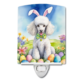 White Ceramic Night Light (Color: White Poodle Easter Egg Hunt-198453421487)