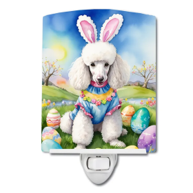 White Ceramic Night Light (Color: White Poodle Easter Egg Hunt-198453421494)