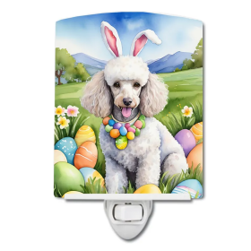 White Ceramic Night Light (Color: White Poodle Easter Egg Hunt-198453421500)