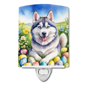 Siberian Ceramic Night Light (Color: Siberian Husky Easter Egg Hunt-198453421869)