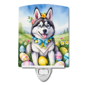 Siberian Ceramic Night Light (Color: Siberian Husky Easter Egg Hunt-198453421883)