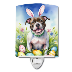 Staffordshire Ceramic Night Light (Color: Staffordshire Bull Terrier Easter Egg Hunt-198453421944)