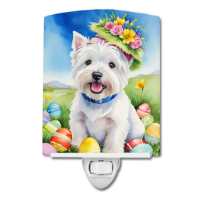 Westie Ceramic Night Light (Color: Westie Easter Egg Hunt-198453422088)