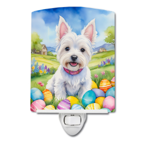 Westie Ceramic Night Light (Color: Westie Easter Egg Hunt-198453422095)