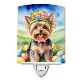 Yorkshire Ceramic Night Light (Color: Yorkshire Terrier Easter Egg Hunt-198453422170)