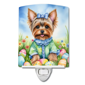 Yorkshire Ceramic Night Light (Color: Yorkshire Terrier Easter Egg Hunt-198453422187)