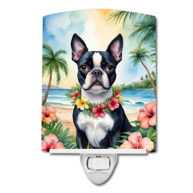 Boston Ceramic Night Light (Color: Boston Terrier Luau-198453422583)