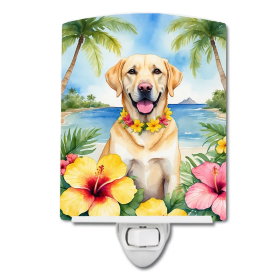 Yellow Ceramic Night Light (Color: Yellow Labrador Retriever Luau-198453423405)