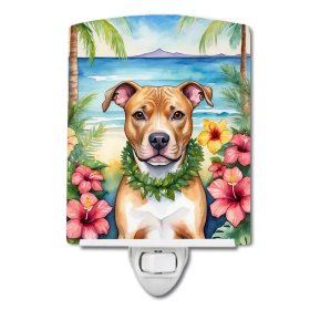 Pit Ceramic Night Light (Color: Pit Bull Terrier Luau-198453423658)