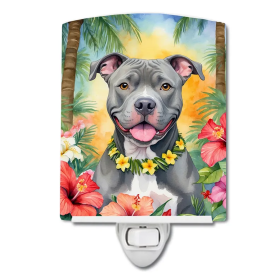 Pit Ceramic Night Light (Color: Pit Bull Terrier Luau-198453423665)