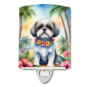 Shih Ceramic Night Light (Color: Shih Tzu Luau-198453423962)