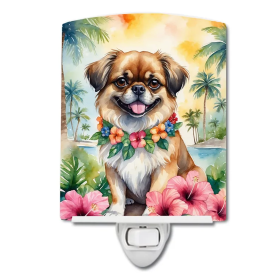 Tibetan Ceramic Night Light (Color: Tibetan Spaniel Luau-198453424037)