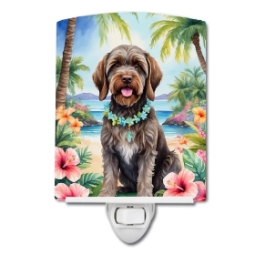 Wirehaired Ceramic Night Light (Color: Wirehaired Pointing Griffon Luau-198453424143)