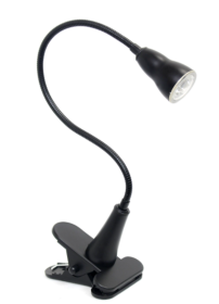 Simple Designs 1W LED Gooseneck Clip Light Desk Lamp (Color: Black)