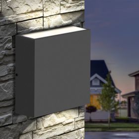 Inowel Wall Lights Outdoor Wall Sconce Waterproof Outdoor Wall Lamps Up and Down Lighting Exterior Sconces Porch Lantern 19802 (Color: Grey)