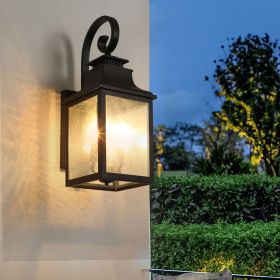 Large Outdoor Wall Lamps With Glass Supports multiple types of light bulbs 1 pack (Color: as Pic)