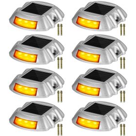 Vevor Driveway Lights, 8-Pack Solar Driveway Lights with Switch Button, Solar Deck Lights Waterproof (Quantity: 8 Pieces, Color: orange)