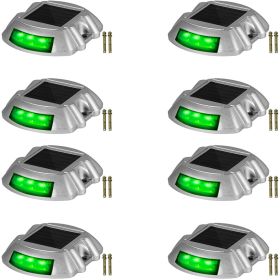 Vevor Driveway Lights, 8-Pack Solar Driveway Lights with Switch Button, Solar Deck Lights Waterproof (Quantity: 8 Pieces, Color: Green)