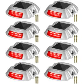 Vevor Driveway Lights, 8-Pack Solar Driveway Lights with Switch Button, Solar Deck Lights Waterproof (Quantity: 8 Pieces, Color: Red)