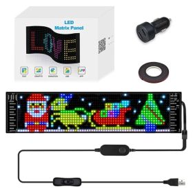 LED Matrix Pixel Panel ,USB 5V Flexible Addressable RGB Pattern Graffiti Scrolling Text Animation Display Car Shop,Bluetooth APP (size: 16x64 LEDs 12x48 CM)