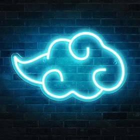 Cloud neon lights, USB Powered LED Neon Signs Night Light, Game Room Bedroom Living Room Decor Lamp Holiday Gift (Color: Ice Blue)