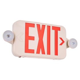 VEVOR LED Exit Sign with Emergency Lights, Two LED Adjustable Heads Emergency Exit Light with Battery Backup, Combo Red Letter Fire Exit Lighting (Number of Suits: 2 pcs, Light Type: Spotlight)