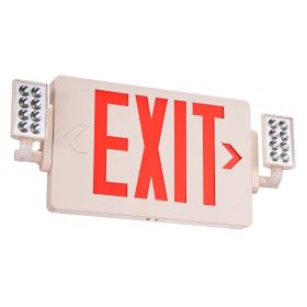 VEVOR LED Exit Sign with Emergency Lights, Two Heads Emergency Exit Light with Battery Backup, Combo Red Letter Fire Exit Lighting (Number of Suits: 4 pcs, Light Type: Floodlight)