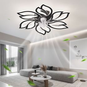 25.5In Ceiling Fan with Lights, Remote Control 3 Color Temperatures,6 Gear wind Speed Fan Light (Color: as Pic)