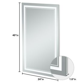 Lighted Wall Mounted Bathroom / Vanity Mirror (Material: Glass, size: 39"*24")